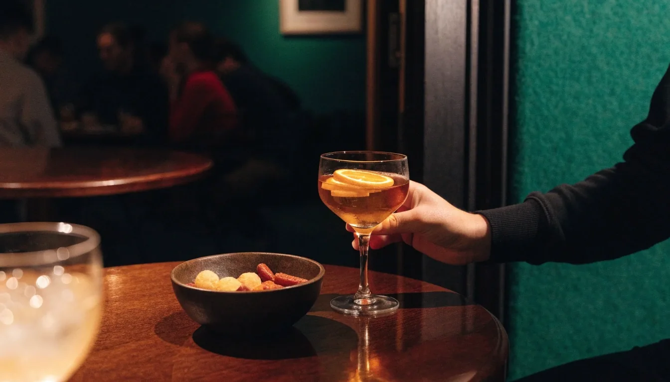 Barista za ladą lounge w Rue Valence